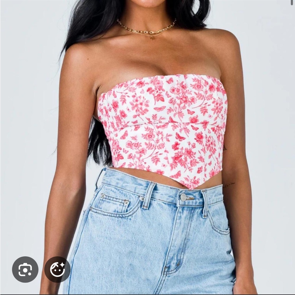 Princess Polly Pink Floral Bustier Corset Top Juliette